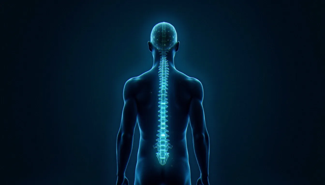 Représentation scientifique du système endocannabinoïde humain avec les récepteurs CB1 et CB2 illuminés dans le cerveau et le long de la moelle épinière