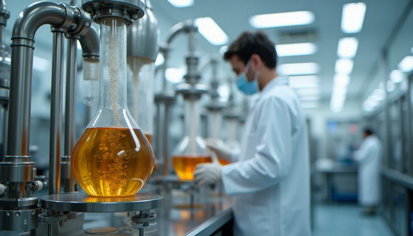 Équipement industriel d'extraction au CO2 supercritique utilisé dans la fabrication des CBD stones en laboratoire certifié