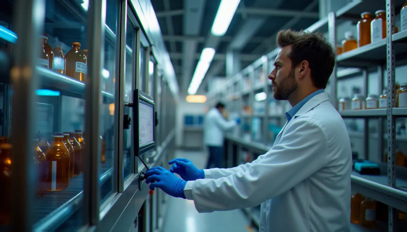 Technicien surveillant l'équipement d'extraction CO2 supercritique dans un laboratoire de production de broad spectrum CBD