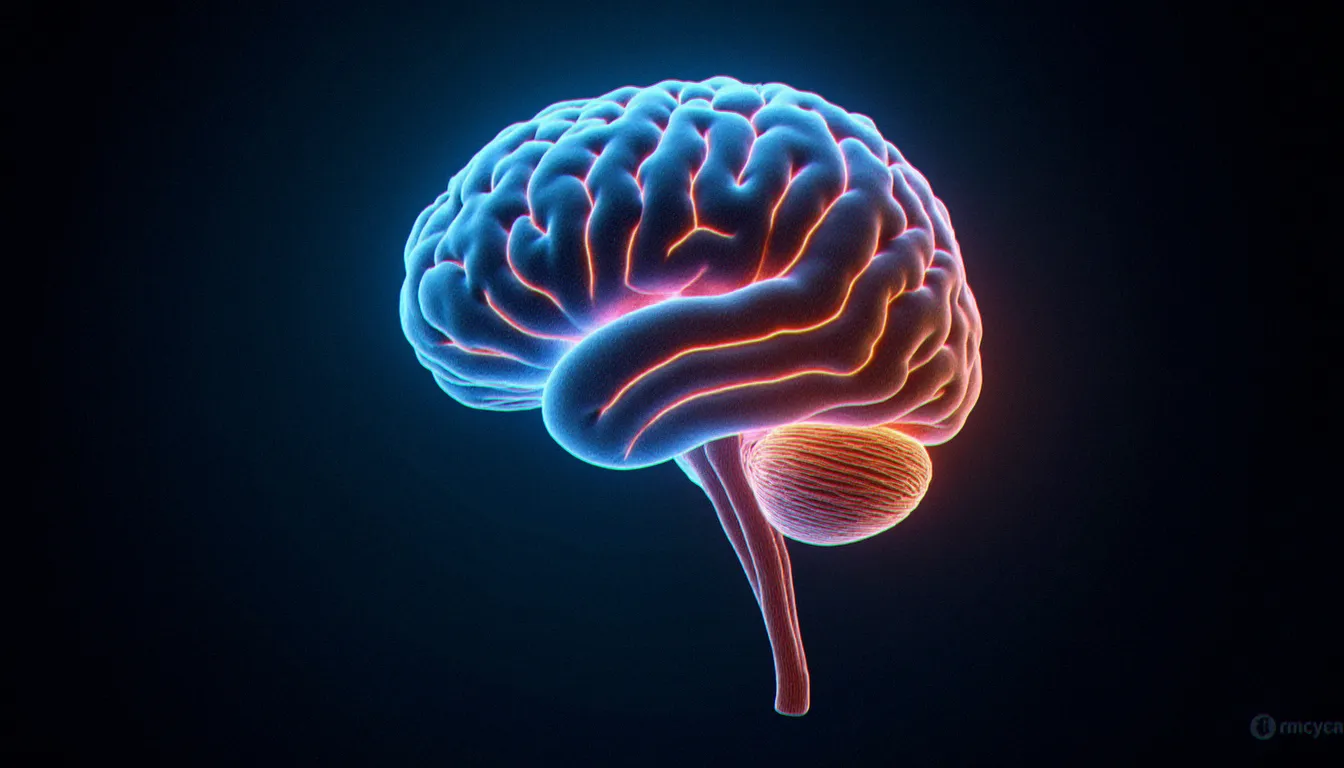 Représentation scientifique des voies de récepteurs distincts activés par le CBC en bleu et le CBD en ambre dans le cerveau humain, illustrant leurs mécanismes d'action différents