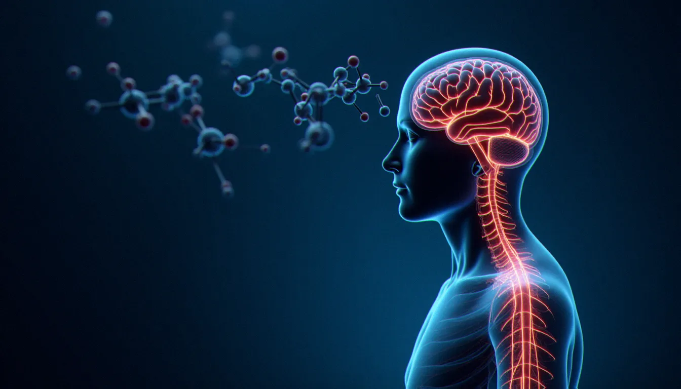 Représentation visuelle du système endocannabinoïde humain avec les voies neuronales cérébrales impliquées dans la régulation du sommeil par le CBD