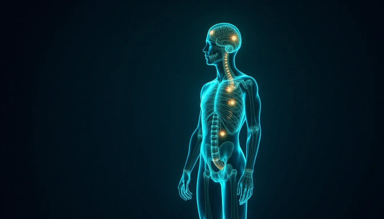Représentation du système endocannabinoïde humain avec les récepteurs CB1 et CB2 mis en évidence, illustrant le mécanisme d'action du CBD dans le corps