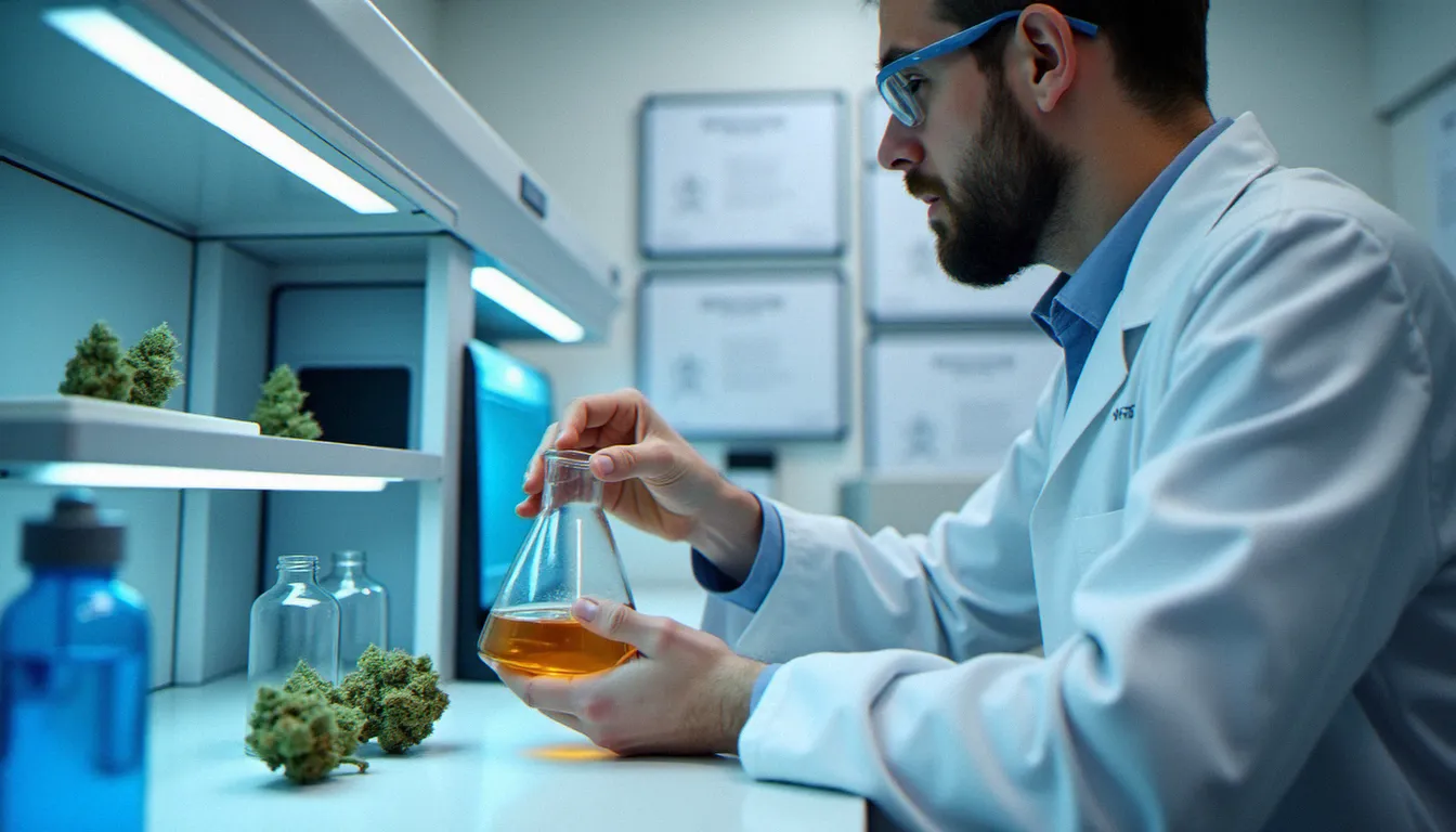 Analyse en laboratoire accrédité du profil phytochimique d'une infusion CBD, vérification des taux de cannabinoïdes et terpènes par chromatographie