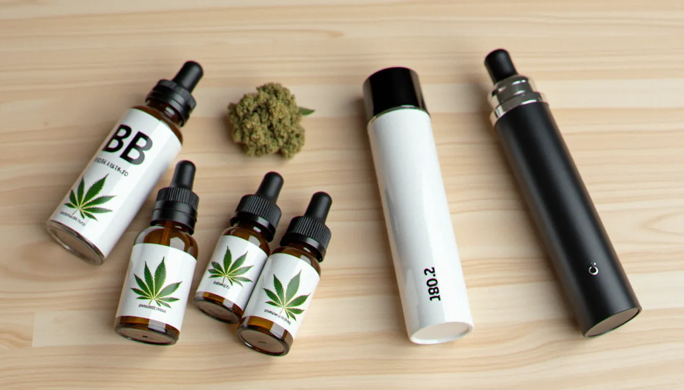 Comparaison de différents types de matériels pour vaper le CBD : pod, vaporisateur à herbes sèches et flacons d'e-liquide CBD