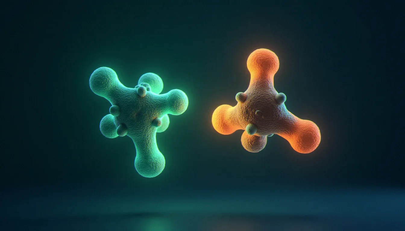 Représentation moléculaire en 3D comparant la structure du CBD et du THC, deux molécules aux formules similaires mais aux effets différents